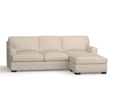 Townsend Square Arm Upholstered Sofa with Reversible Storage Chaise Sectional, Polyester Wrapped Cushions, Performance Everydaylinen(TM) Oatmeal - Image 2