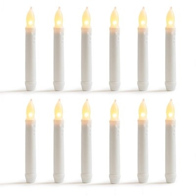 Warm Flameless LED Unscented Taper Candles (set of 12) - Image 0