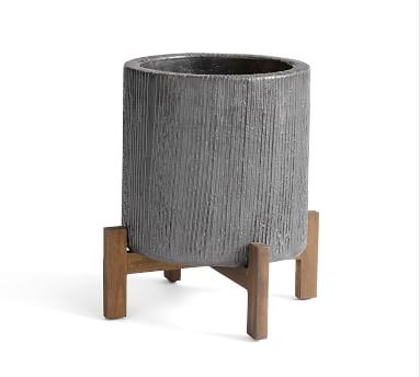 Bungalow Planter, Small, 15" dia, Charcoal - Image 1