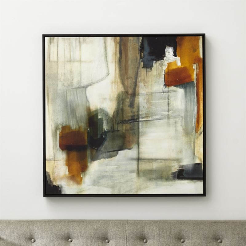 "Sand Storm" Framed Abstract Wall Art Print 36"x2" by Beverly Fuller - Image 1