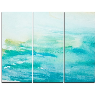 Abstract Sea Close - 3 Piece Painting Print on Wrapped Canvas Set - Image 0