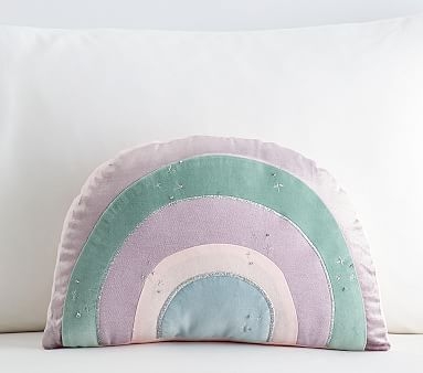 Shaped Rainbow Pillow, 11x16 Inches, Lavender Multi Cl - Image 0