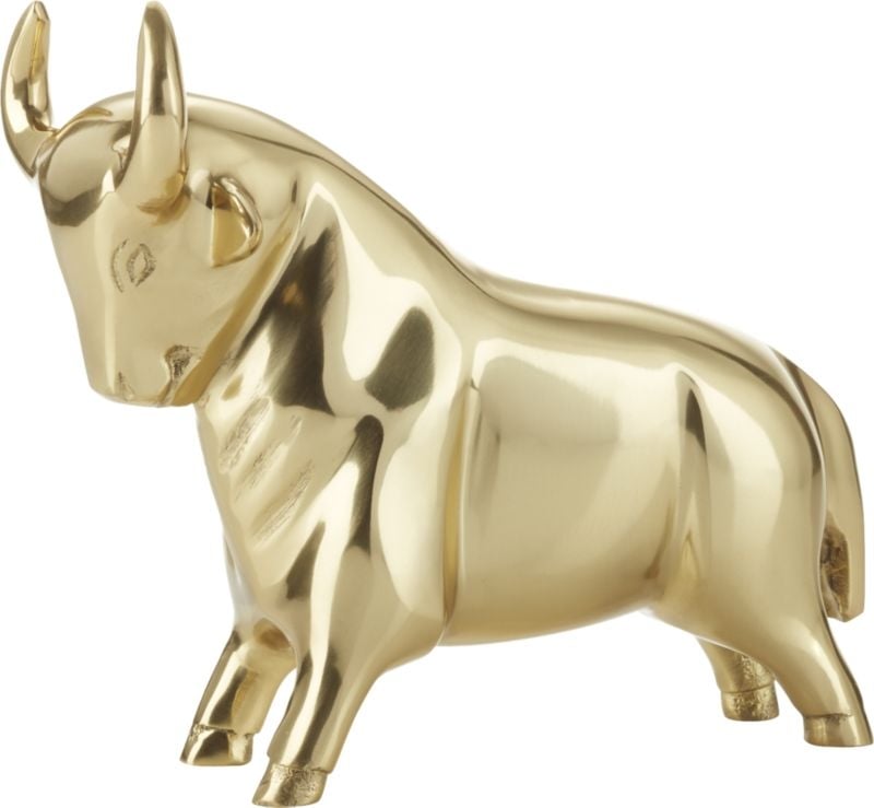 Pascal the Bull Gold Doorstop-Bookend - Image 2