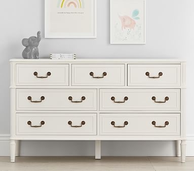Rosalie Extra-Wide Dresser and Topper Set, French White, Flat Rate - Image 1