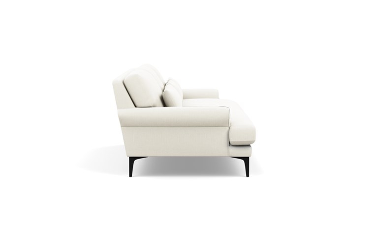 Maxwell Sofa with White Ivory Fabric and Matte Black legs - Image 2