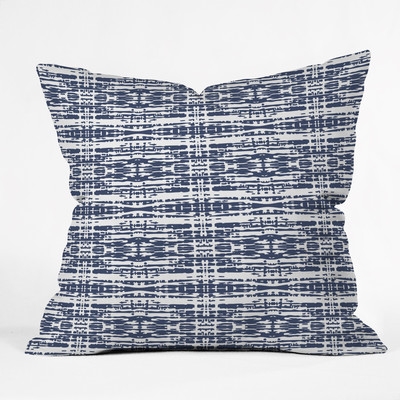 Flemings Woven Outdoor Throw Pillow, Blue, 16" x 16" - Image 0