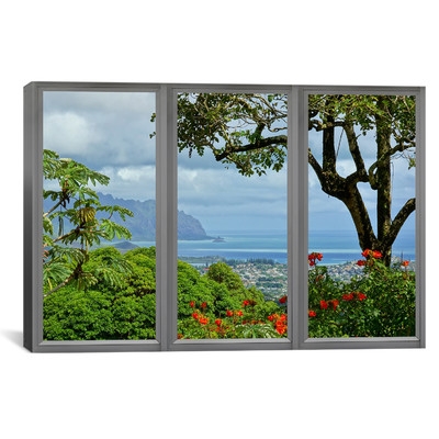 Hawaii Window View Photographic Print on Wrapped Canvas - Image 0