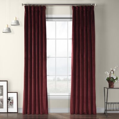 Livia Riverton Velvet Solid Color Room Darkening Thermal Rod Pocket Curtain Panel - Image 0