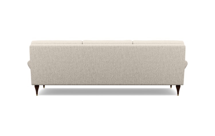 Maxwell Sofa with Beige Wheat Fabric and Oiled Walnut with Brass Cap legs - Image 3