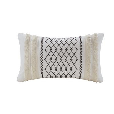 Kulick Embroidered Oblong Cotton Throw Pillow - Image 0
