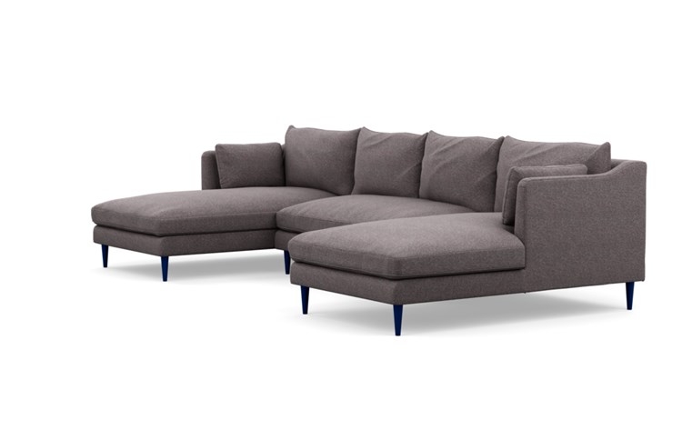 Caitlin by The Everygirl U-Sectional with Boysen Fabric and Matte Indigo legs - Image 4