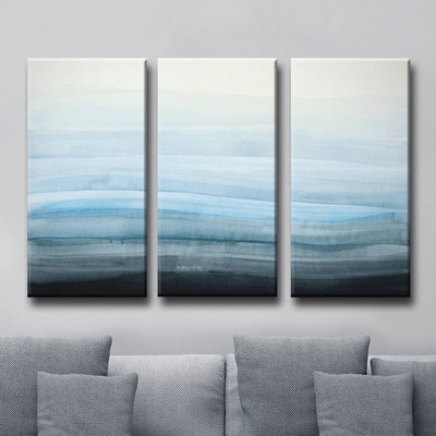 Coastal Mist - 3 Piece Wrapped Canvas Painting Print Set - Image 0
