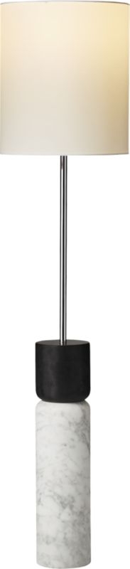 Stacked Grey and White Marble Floor Lamp - Image 3