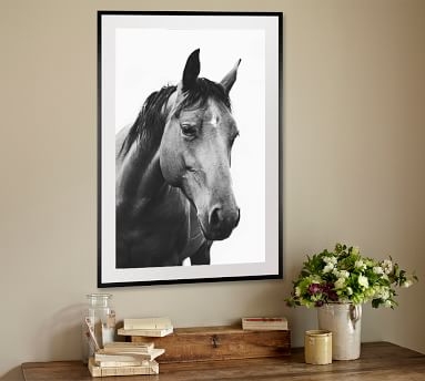 Handsome Gelding Framed Print by Jennifer Meyers, 28x42", Wood Gallery Frame, Black, Mat - Image 3