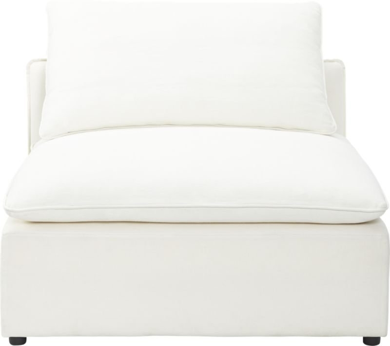Lumin White Linen Armless Chair - Image 1