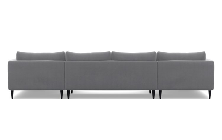 Owens U-Sectional with Elephant Fabric, Painted Black legs, and Bench Cushion - Image 2