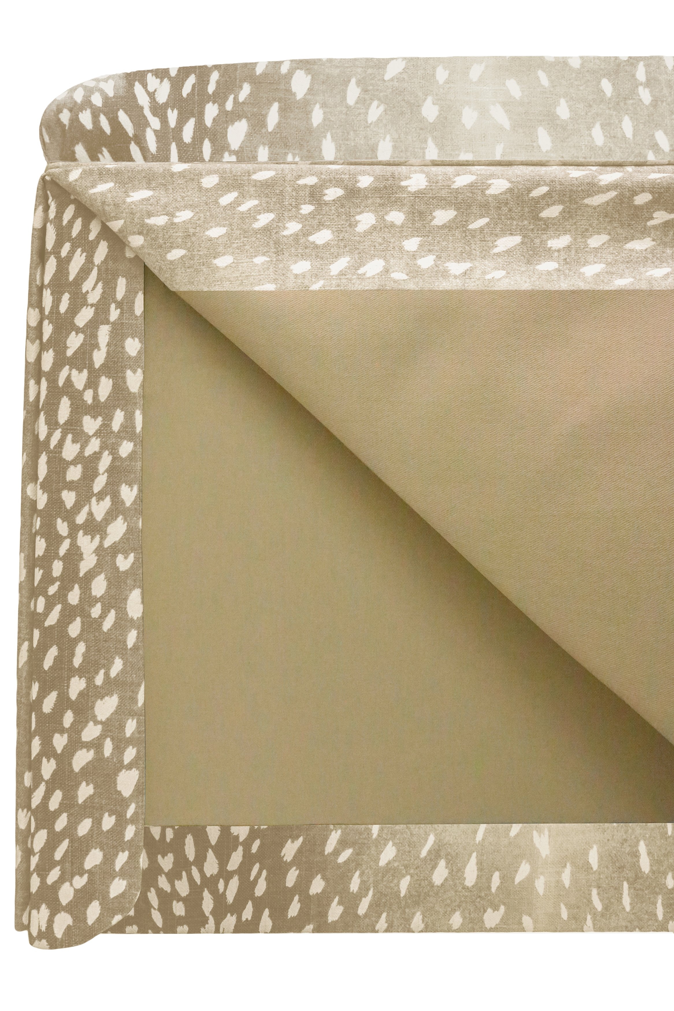 THE SKIRTED OTTOMAN :: ANTELOPE LINEN PRINT // NATURAL - 4" X 4" Sample - Image 4