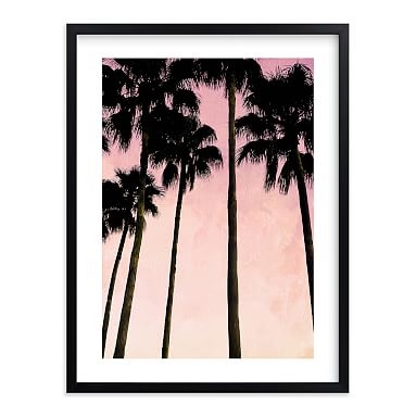 Palm Trees And Pink Skies Wall Art by Minted(R), 16 x 20, Black - Image 0