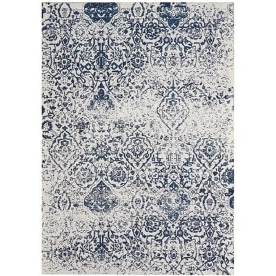 Orourke Abstract Ivory/Navy Blue Area Rug - Image 0