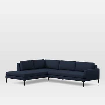 Andes Set 14: Right Arm 2.5 Seater, Left Arm Terminal Chaise, Twill, Regal Blue, Pewter - Image 0
