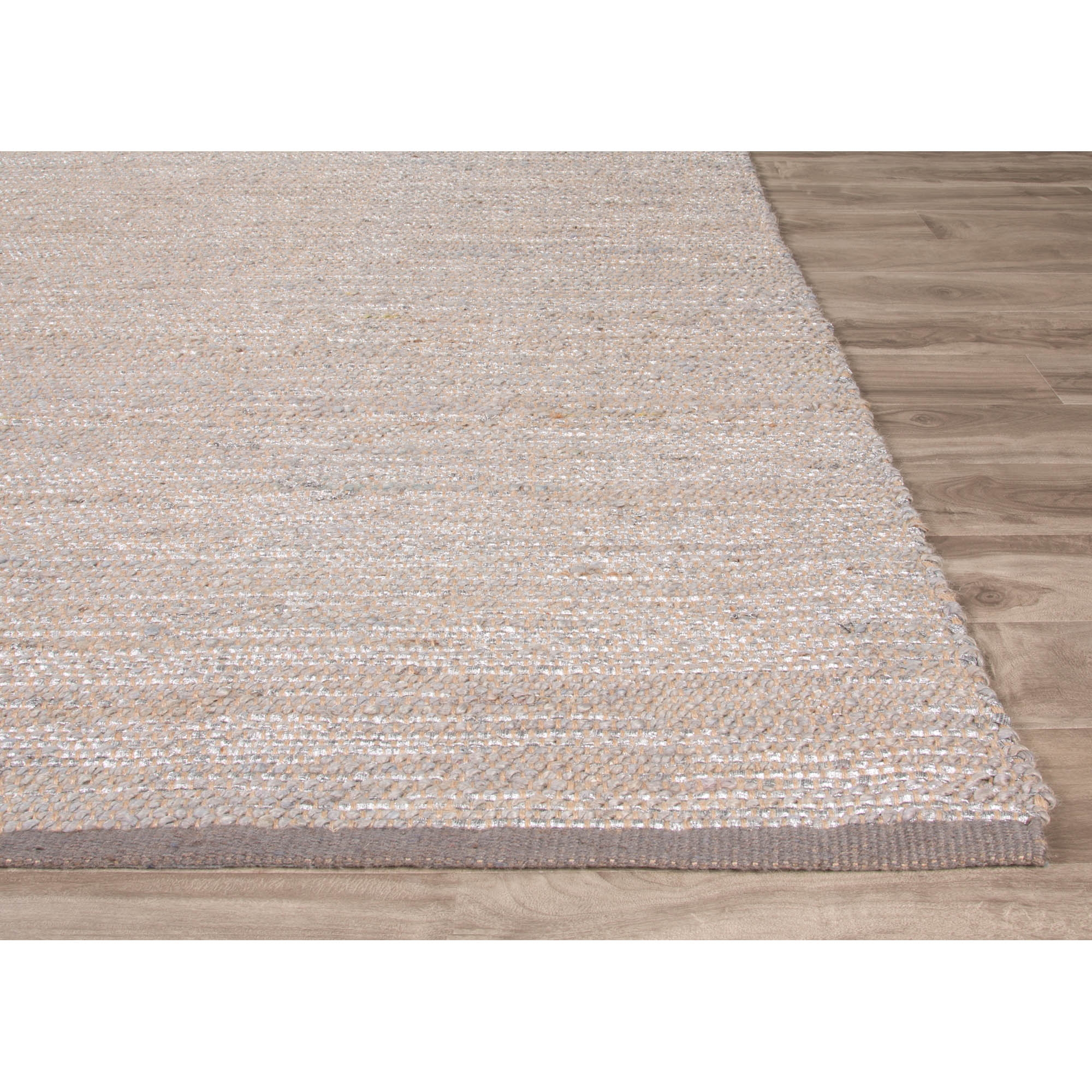 Nikki Chu by Vega Natural Solid Gray/ Silver Square Area Rug (8' X 8') - Image 2