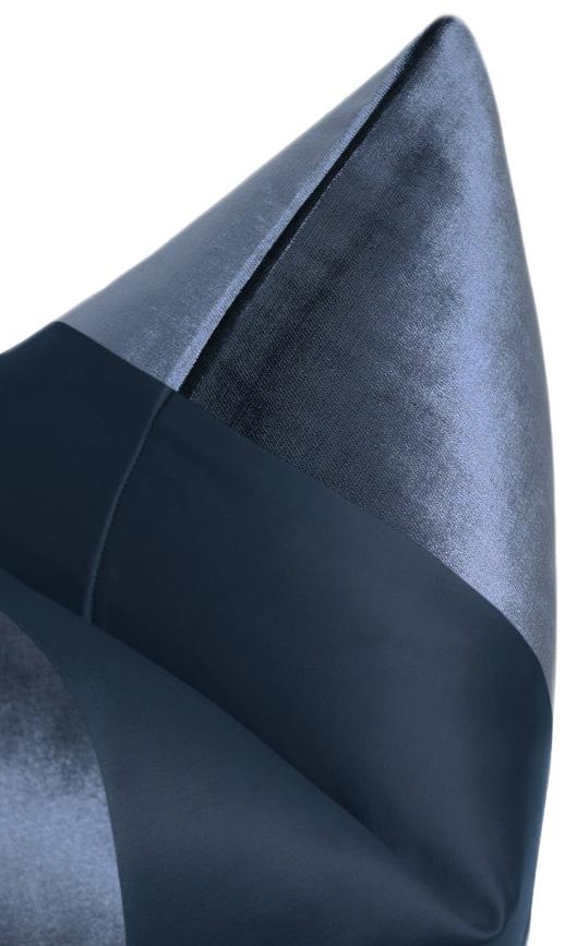 The Little Lumbar :: MONOCHROMATIC Faux Silk Velvet // Prussian Blue - 12" X 18" - Image 2
