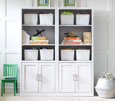 Preston 1 Bookcase Hutch, 1 Cabinet Base Set, Simply White, UPS - Image 4