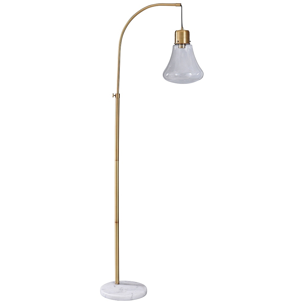 Cordea White and Gold Floor Lamp with Clear Glass Shade - Style # 60Y97 - Image 0