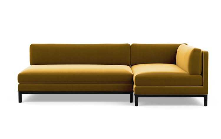 Jasper Chaise Sectional with Citrine Fabric and Matte Black legs - Image 0