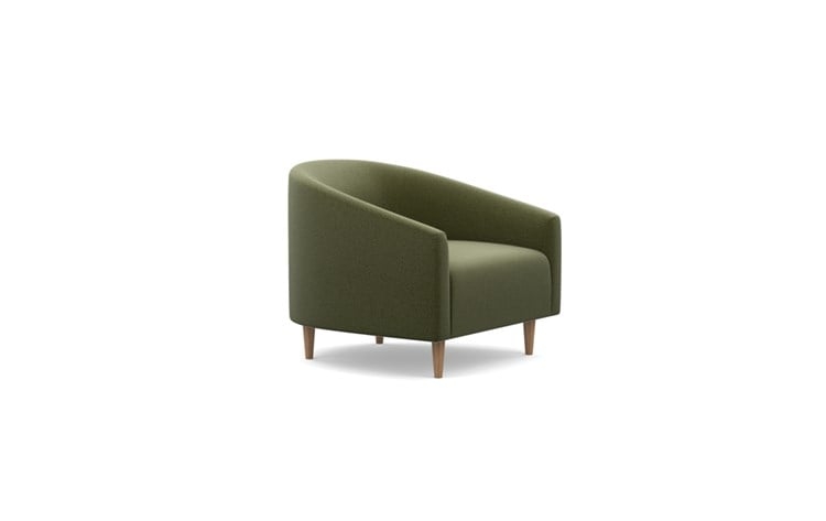 Tegan Accent Chair with Green Evergreen Fabric and Natural Oak legs - Image 1
