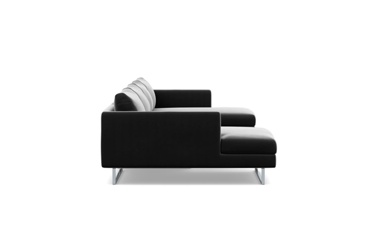 Owens U-Sectional with Narwhal Fabric, Chrome Plated legs, and Bench Cushion - Image 2
