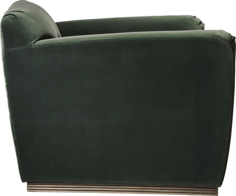 Clive Pleated Spruce Green Velvet Armchair - Image 3