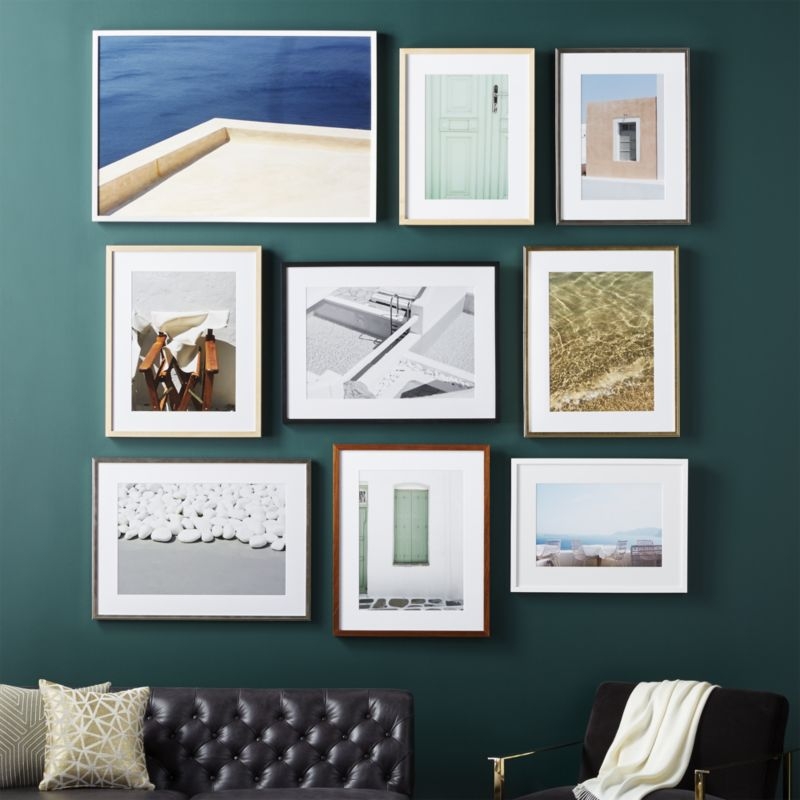 "Green Shutter with Gold Frame 22.5""x27.5" - Image 1
