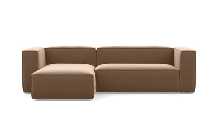 Gray Left Sectional with Pink Blush Fabric - Image 0