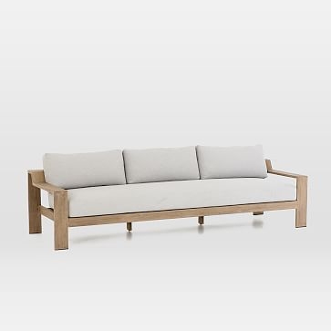 Teak Wood Frame Outdoor 3-Seater Sofa - Image 0