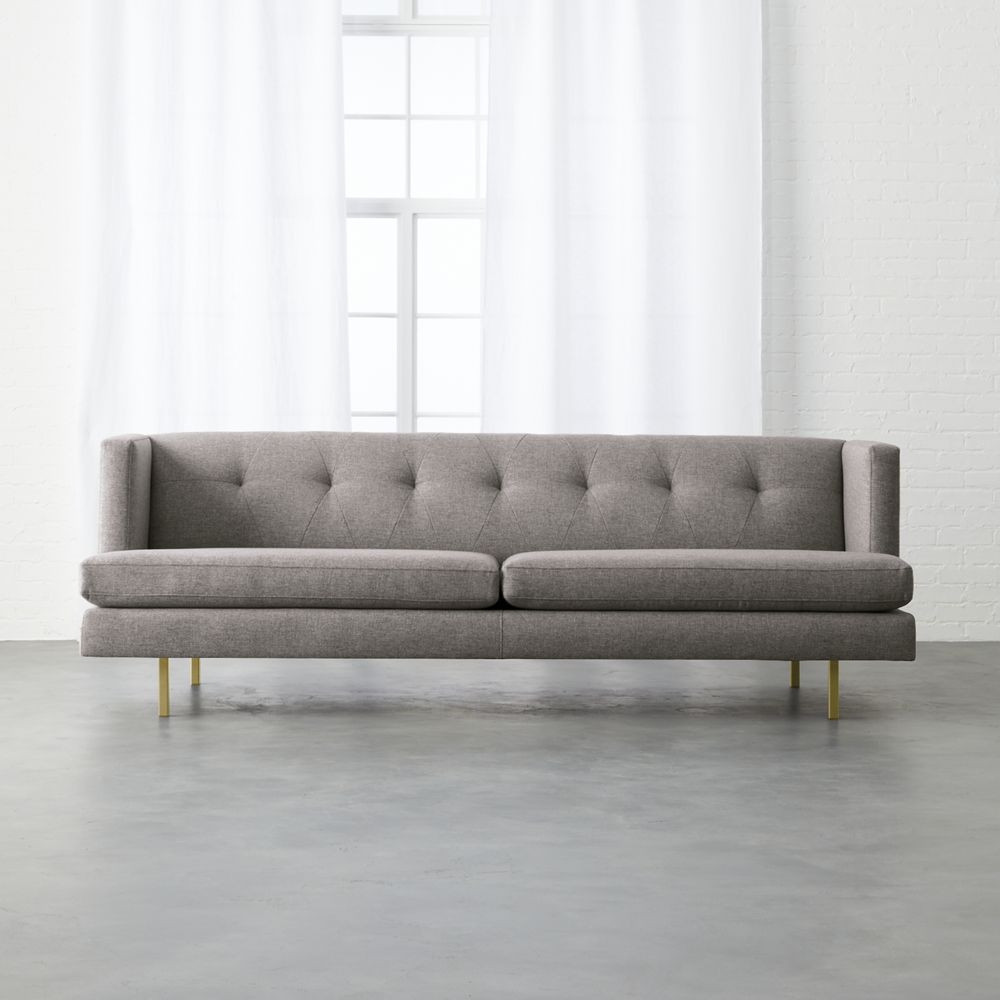 Avec Grey Sofa with Brass Legs - Image 0