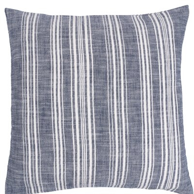 Herringbone Blue Stripe Throw Pillow, 20X20 Inches - Image 0