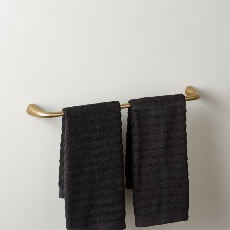 Pyra Brushed Brass Towel Bar 30" - Image 4