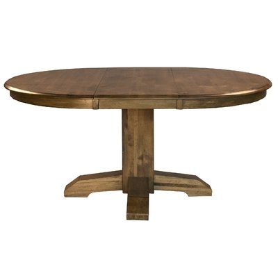 Ian Extendable Solid Wood Pedestal Dining Table - Image 0