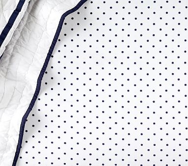 Chamois Pin Dot Crib Fitted Sheet, Crib Fitted, Navy - Image 0