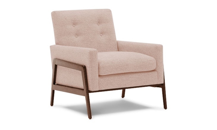 Pink Clyde Mid Century Modern Chair - Key Largo Blush - Mocha - Image 0