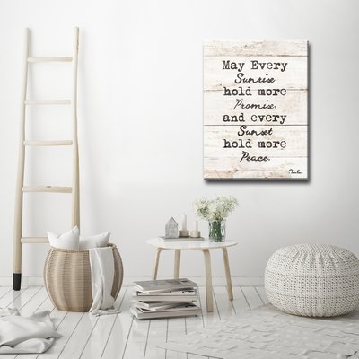'Every Sunrise and Sunset' Textual Art on Canvas - Image 0