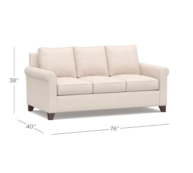 Cameron Roll Arm Upholstered Deluxe Sleeper Sofa, Polyester Wrapped Cushions, Performance Brushed Basketweave Ivory - Image 3