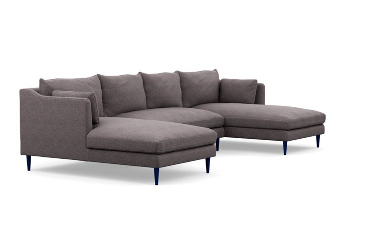 Caitlin by The Everygirl U-Sectional with Boysen Fabric and Matte Indigo legs - Image 1