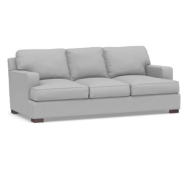 Townsend Square Arm Upholstered Sofa 86.5", Polyester Wrapped Cushions, Brushed Crossweave Light Gray - Image 0