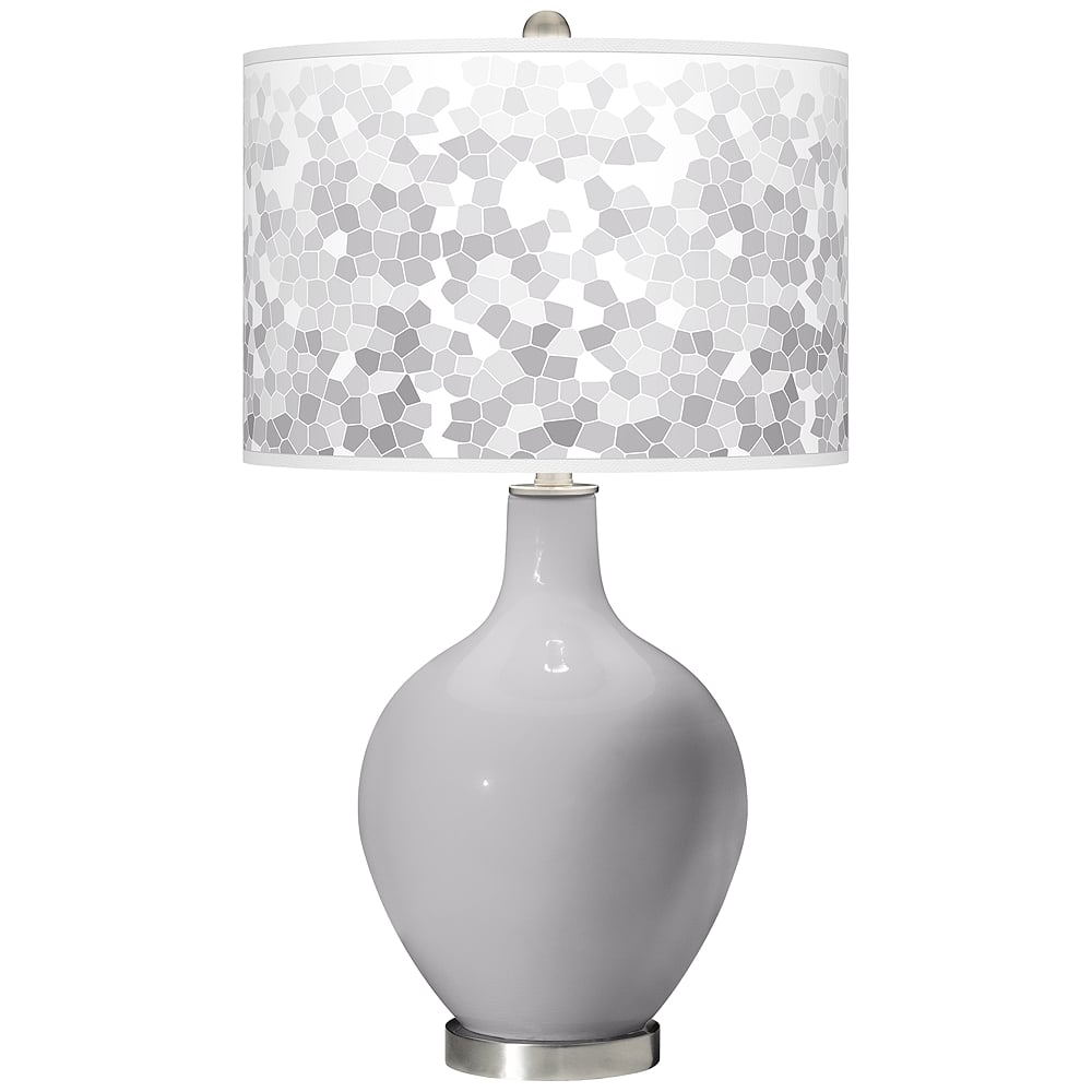 Color Plus Ovo 28 1/2" High Mosaic Shade Swanky Gray Table Lamp - Image 0