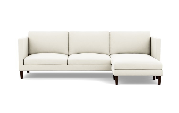 Oliver Reversible Sectional with White Ivory Fabric, right facing chaise, and Oiled Walnut legs - Image 0