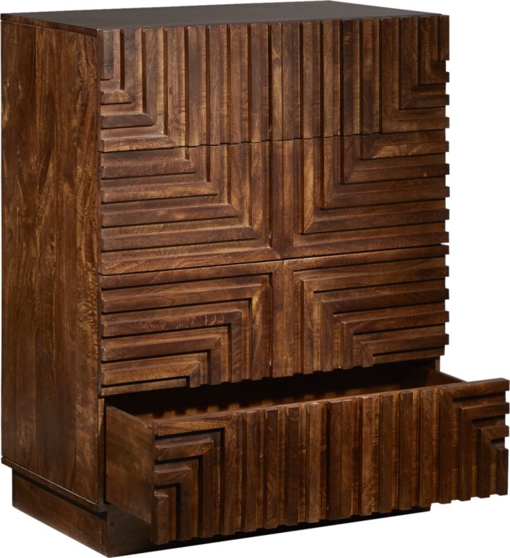 Maze Wood Tall Chest - Image 4