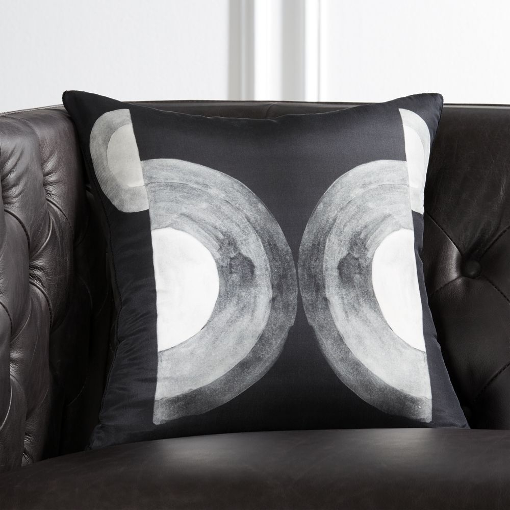 16" Circles Silk Pillow with Down-Alternative Insert - Image 0