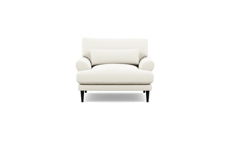 Maxwell Accent Chair with White Ivory Fabric and Painted Black legs - Image 0